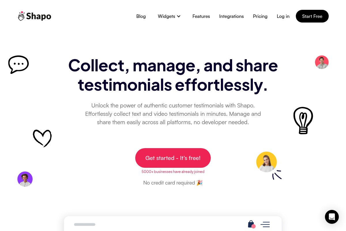 Shapo homepage - free Senja alternative with unlimited forms